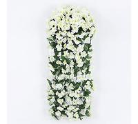 OADAA Vivid Artificial Hanging Orchid Bunch, Artificial Violet Flower Wall Wisteria Basket Hanging Garland Vine Flowers, Fake Silk Orchid Bunch for Wall Door Fence Hanging Decor
