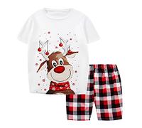 OADOBKICE Family Matching Pyjamas Christmas Pjs For Women Man Kids Baby Festival Fawn Printed Shorts Men Men_3XL
