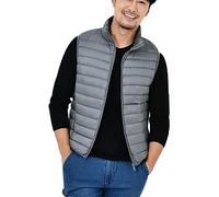 OADOBKICE Lightweight Down Gilet Mens Ultralight Packable Down Sleeveless Coat Men Plus Size Warm Puffa Sleeveless Coat Men Bubble Gilet Waistcoat Padded Quilted Puffer Jackets Gilet Men