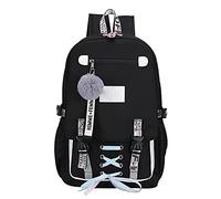 OADOBKICE School Bag Boys Big School Bag School Backpack Boy School Bags Unisex Canvas Backpack High School Backpack Black School Backpack Waterproof School Bag Boys School Bags Backpack Black M