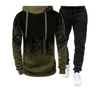 OADOBKICE Tracksuit Mens Full Set Men Jumpsuit Splash Ink Sweatsuit Daily Sportswear Cheap Men Tracksuit Fashion Jumpsuit Set Loose Sweatsuit Warm Men Sportswear For Work Sports Travel Army Green M