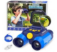 OAEBLLE Binoculars for Children 10x25, Camera & Night Vision, PC Connection | 2000 mAh, 2.4 inch IPS, Type-C, 25 m night vision, 48MP & 1080P, gift for little adventurers when hiking