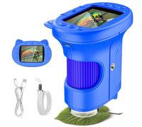 OAEBLLE Kids Microscope, 1000X 4K Handheld Digital Pocket Microscope with 2.4" IPS Screen, Rechargeable STEM Science Kit, Educational Toys & Birthday Gifts for 4-12 Year Old Girls Boys, Blue