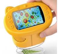 OAEBLLE Kids Microscope, 1000X 4K Handheld Digital Pocket Microscope with 2.4" IPS Screen, Rechargeable STEM Science Kit, Educational Toys & Birthday Gifts for 4-12 Year Old Girls Boys, Honey
