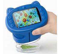 OAEBLLE Kids Microscope, 1000X 4K Handheld Digital Pocket Microscope with 2.4" IPS Screen, Rechargeable STEM Science Kit, Educational Toys & Birthday Gifts for 4-12 Year Old Girls Boys, Blue
