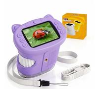 OAEBLLE Microscope for Kids, 1000X Portable Pocket Microscope, 2-Inch Screen Digital Microscopes for Little Scientists, Christmas Birthday Gifts Toys for 3-12 Year Old Girls - Green