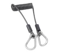 OAEPG Fishing Coiled Lanyard Antilost Tackle Keyring Retractable Spirals Coil with Carabiner Antilost