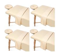 OAEUQ 12 Pcs 4 Sets Massage Bed Sheet Set Microfiber Reusable Massage Bed Set Includes Massage Bed Cover Sheet And Facial (Yellow)