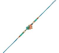 OAFISH Handicraft Storeroom Traditional Designer Rakhi, Peacock Blue & Red