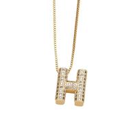 OAFVRKSLR 26 English Letter Necklace Zircon Gold Plated Clavicle Chain Jewelry Necklace Women Jewelry Birthday Gift, Crystal, chalcedony