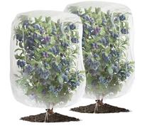 OAHAO 2 Pack Insect Bird Barrier Netting Mesh with Drawstring,Garden Bug Netting Plant Cover,Tomato Protective Cover Fruits Tree Blueberry Bush Netting Cover Bag Protection for Vegetables(1.8 * 2m)