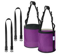 OAHELAKE Horse Feed Bag 2 Pcs, Mesh Feed Bags for Horses, Muzzle Feedbag for Feeding Grain, Anti-Spill Design Feeder, Soft Neck Pad Nose Pad, Universal Fit (Purple, Pack of 2)