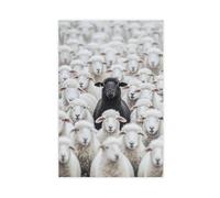 OAHFDF Black Sheep Photographic Canvas Poster Wall Art Decor Print Picture Paintings for Living Room Bedroom Decoration 12x18inch(30x45cm)