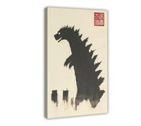 OAHFDF Godzilla by Matsumoto Hoji Japanese Canvas Poster Wall Art Decor Print Picture Paintings for Living Room Bedroom Decoration 08x12inch(20x30cm)