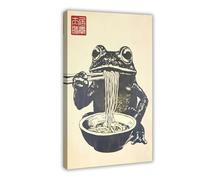 OAHFDF Ramen Frog by Matsumoto Hoji Canvas Poster Wall Art Decor Print Picture Paintings for Living Room Bedroom Decoration 08x12inch(20x30cm)