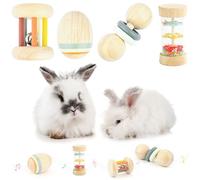 OAHIWLH 3 Pcs Rabbit Toys - Wooden Bunny Toy - Bite-Resistant Guinea Pig Toys - Prefect for Hamsters Chinchillas Small Animals Playing Teeth Grinding Indoor Outdoor