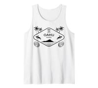 Oahu Hawaii Island Sea Turtle Palms Souvenir Honolulu Tank Top