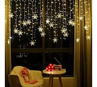 OAICIA LED Curtain String Lights, 96 LED 3.5M Fairy Snowflake Lights, Christmas Lights 4 Flashing Modes,Waterproof Light for Christmas Window, Garden, Party, Patio Decoration