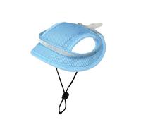 OAIEU Breathable Adjustable Mesh Brimmed Pet Dog Hat Ourdoor Sun Protection Princess Pet Cap for Small Cats Dogs(Blue-L)