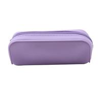 OAIEU Portable Silicone Pencil Case Pencil Pouch Aesthetic Lightweight Pen Storage Bag Small Office Supplies for Women Men(Purple)