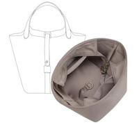 OAikor Silky Smooth Picotin 18 Bag Insert, Luxury Satin Fabric Picotin 18 Purse Organizer Insert with Secure Zipper, Smooth Soft Touch Bag Divider for Women's Hermes Handbags Shaper(PC18, Etoupe Grey)