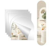 Oaioya 5-Pack 30x30cm Arched Acrylic Mirror Tiles, 2mm HD Frameless Wall Mirrors Shatterproof Self-Adhesive Wall Mirrors for Bathroom, Bedroom, Living Room, Hallway Decoration