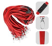 Oaioya 50 Pack Red Lanyards for Badges, 45x1cm Cotton Rope Neck Straps with Quick Release and 360° Swivel Metal Hook for Keys ID Cards Name Tags Badge Holders
