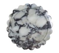 OAIQNUJ 11 inch Large Round Marble Tray with Scalloped Edge, Circular Decorative Tray for Coffee Table (Calacatta Viola)