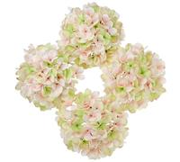 Oairse 19CM Large Artificial Hydrangea Flowers Heads 4PCS Green Faux Hydrangea with Stems for DIY Floral Arrangements, Wedding Bridal Bouquets, Centrepieces, Home Party Event Decoration