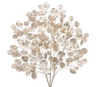 Oairse 3 Pcs Artificial Eucalyptus Leaves Stems 63 Long Stem Champgane Faux Eucalyptus Foliage for Christmas for Vase Floral Arrangement Home Office Wedding Bouquet Centerpieces Party Decor