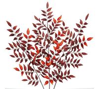 Oairse 3 Pcs Artificial Fall Leaves Stems Branches 32" Fake Peach Leaves Branches Long Stems Fall Leaves Shrubs Silk Autumn Leaf Bushes Faux Foliage Thanksgiving Festival Home Decor Red Orange