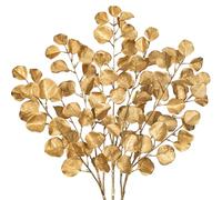 Oairse 3 Pcs Gold Eucalyptus Plants 81cm Artificial Eucalyptus Leaves Stems Faux Eucalyptus Foliage for Christmas Tree Decorations Floral Arrangement New Year Wedding Bouquet Centerpieces Xmas Decor