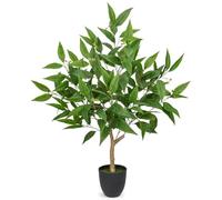 Oairse 3ft Artificial Eucalyptus Tree, Large Faux Eucalyptus Tree in Black Pot Fake Floor Plant Potted Faux Plants Indoor Tall Artificial Trees for Indoor, Outdoor, House Living Room Office Decor