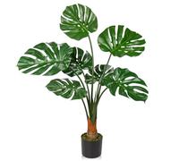 Oairse 3FT Artificial Monstera Plants with 7 Realistic Leaves Tall Fake Plants Faux Monstera Tree Decorative Tropical Floor Plants for Home Office Bathroom Bedroom Corner Indoor Outdoor Decoration