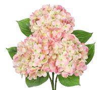 Oairse 3Pcs Hydrangea Artificial Flowers 19.7" Real Touch Faux Hydrangea Stems Silk Flowers with Stems Fake Green Flowers Bouquet for Floral Arrangements Table Centerpieces Wedding Home Decor