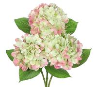 Oairse 3Pcs Hydrangea Artificial Flowers 19.7" Real Touch Faux Hydrangea Stems Silk Flowers with Stems Fake Pink Flowers Bouquet for Floral Arrangements Table Centerpieces Wedding Home Decor