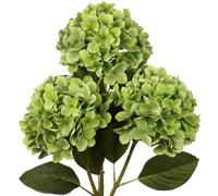 Oairse 3PCS Hydrangea Artificial Flowers Decorative Green Fake Flowers with 63cm Long Stem Real Touch Silk Hydrangea for Home Hotel Office Wedding Bridal Decorations Floral Arrangements