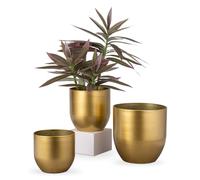 Oairse 3PCS Plant Pots Outdoor Galvanised Planter Zinc Plant Pot Garden Planters Metal Plant Pots Vintage Round Bucket Flower Pot Rustic Container for Plant or Decorative Home Modern Farmhouse Indoor