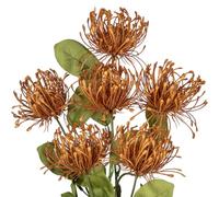 Oairse 4'' Large Artificial Chrysanthemum Flower 6 Flower Head with 84cm Long Stem Fall Orange Fake Flowers Faux Spider Mums Flowers for Autumn Decor Wedding Flora Arrangement Bridal Bouquet