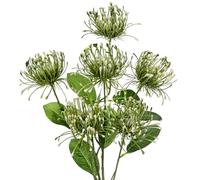 Oairse 4'' Large Artificial Chrysanthemum Flower 6 Flower Head with 84cm Long Stem Green Fake Flowers Faux Spider Mums Flowers for Spring Summer Decor Wedding Flora Arrangement Bridal Bouquet