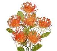 Oairse 4'' Large Artificial Chrysanthemum Flower 6 Flower Head with 84cm Long Stem Orange Fake Flowers Faux Spider Mums Flowers for Autumn Decor Wedding Flora Arrangement Bridal Bouquet