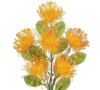 Oairse 4'' Large Artificial Chrysanthemum Flower 6 Flower Head with 84cm Long Stem Yellow Fake Flowers Faux Spider Mums Flowers for Autumn Decor Wedding Flora Arrangement Bridal Bouquet