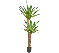 Oairse 5.2ft Artificial Yucca Tree Fake Large Agave Plant with 2 Detachable Agave Heads Tropical Floor Plants Faux Palm Trees for Home Office Corner Indoor Outdoor Decoration, 160cm