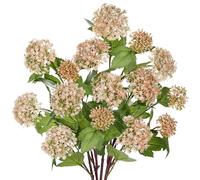 Oairse 5 pcs Artificial Hydrangea Flowers Bouquet 24" Pink Faux Hydrangea Spray with 3 Flower Heads Fake Flowers for Flora Arrangement Home Vase Wedding Table Centerpieces Decor
