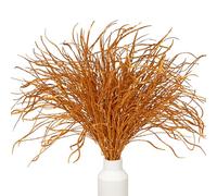 Oairse 5 Pcs Halloween Picks and Sprays Orange Artificial Curly Willow Branches 57cm Floral Twig Stems Sticks Vase Fillers Black Halloween Ornament for Centerpieces Party Holiday Christmas Decoration