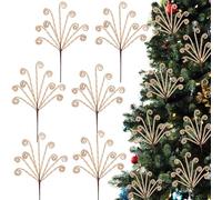 Oairse 6 PCS Christmas Candy Cane Picks, 15.7" Linen Twisted Candy Christmas Ornaments Xmas Tree Spray for Holiday Wreaths Garland Vase Arrangement Decor