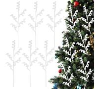 Oairse 6 PCS Christmas Picks 17.7" Candy Cane Twig Stems White Candy Cane Sprays for Christmas Tree Decorations, Holiday Centerpieces, Wreaths & Festive Floral Arrangements