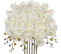 Oairse 6PCS Artificial Orchid Stems 81cm Tall White Silk Phalaenopsis Flowers with 5 Blooms Faux Orchids Flower for Home Office Wedding Floor Vase DIY Floral Arrangements Housewarming Gift