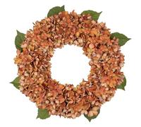 Oairse Artificial Autumn Hydrangea Wreath 55CM Autumn Wreath for Front Door | Burnt Orange Artificial Hydrangea Flowers Wreath for Farmhouse Thanksgiving Harvest Wall Table Indoor Outdoor Fall Decor