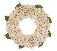 Oairse Artificial Autumn Hydrangea Wreath 55CM Autumn Wreath for Front Door | Cream Beige Artificial Hydrangea Flowers Wreaths for Farmhouse Thanksgiving Harvest Wall Table Indoor Outdoor Fall Decor